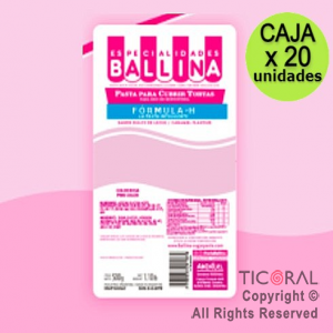 COBERTURA P/TORTA 1/2K COLOR ROSA BALLINA 20 x 1